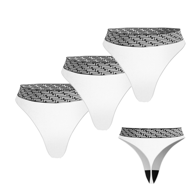 White Cotton Thong 3 Pack